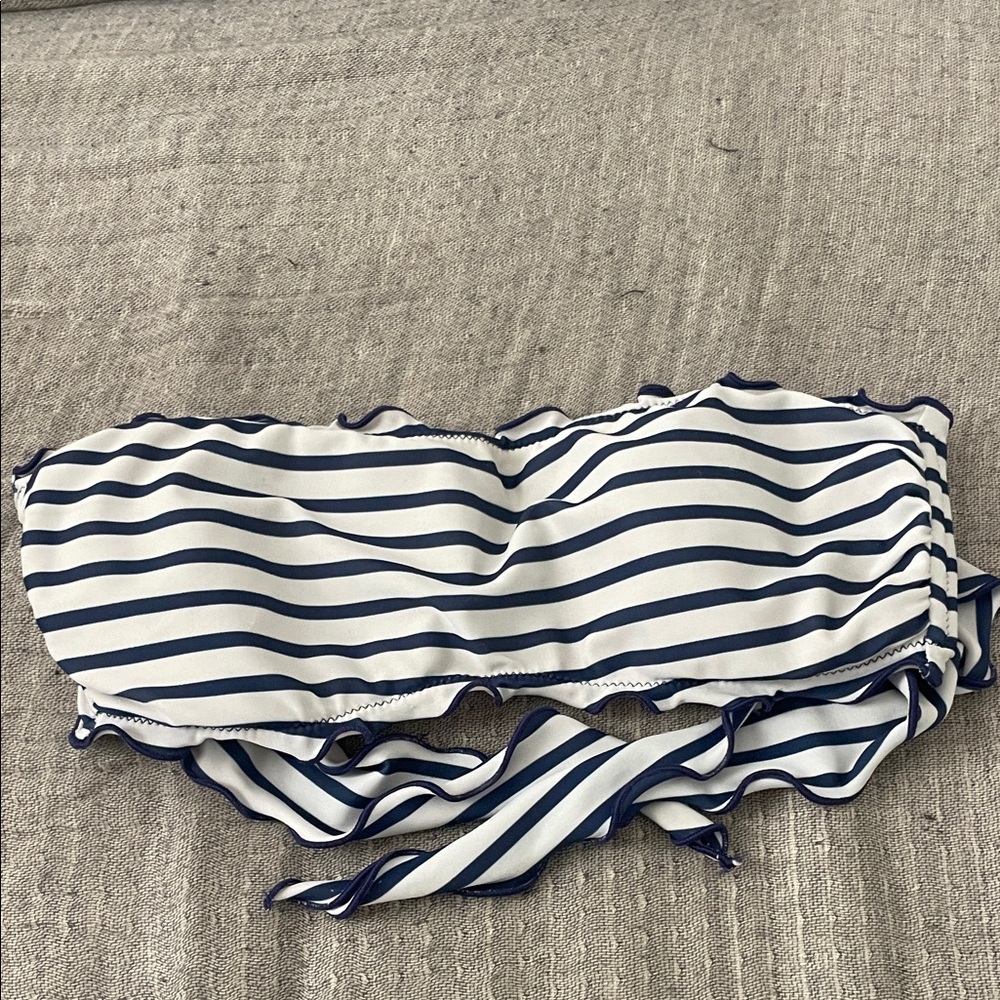 Wikini Striped Bandeau Bikini Top